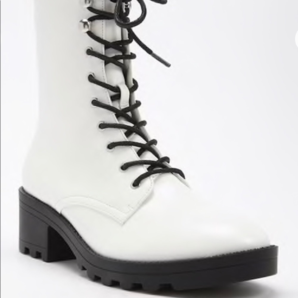 White forever 21 combat boots